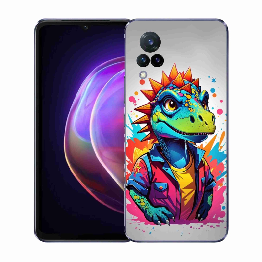 Gélový kryt mmCase na Vivo V21 4G/5G - farebný dinosaurus