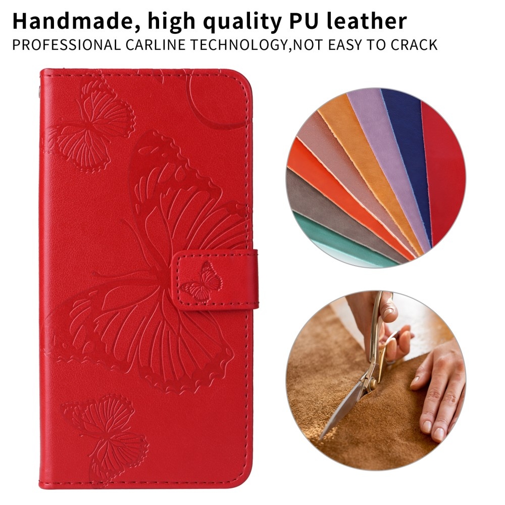 Big Butterfly knižkové puzdro na Xiaomi Redmi A5 (171.7x77.8x8.3mm) - červené