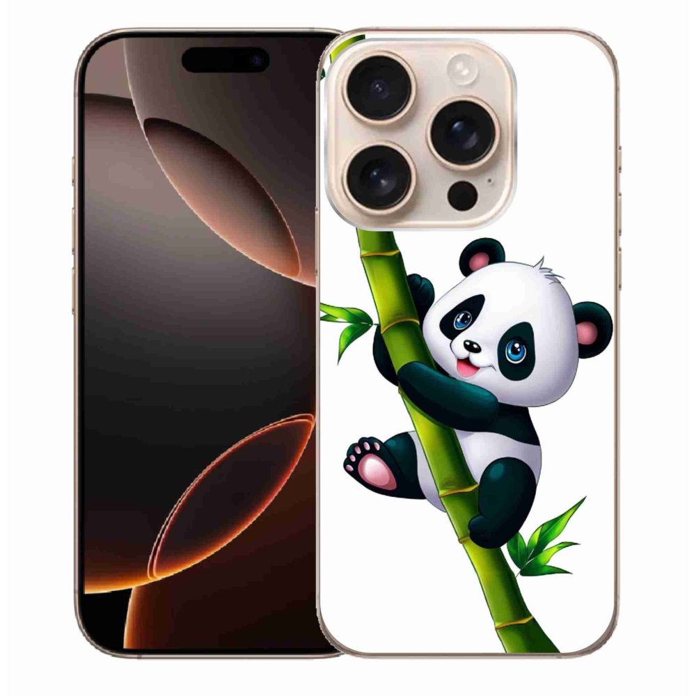 Gélový kryt mmCase na iPhone 16 Pro Max - panda na bambuse