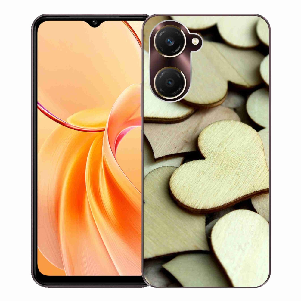 Gélový kryt mmCase na Vivo Y28s 5G - drevené srdiečka