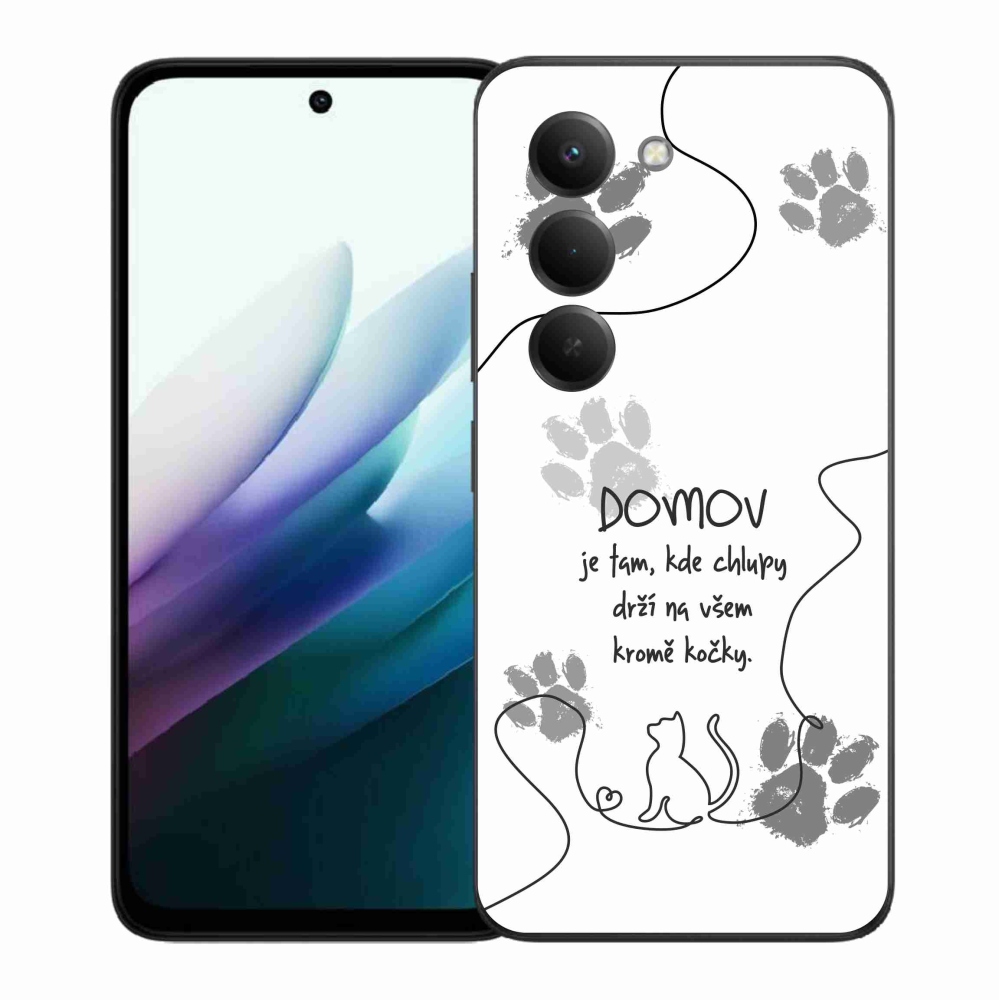 Gélový kryt mmCase na Xiaomi Redmi 15 4G/5G (171mm) - mačacie motív biele pozadie