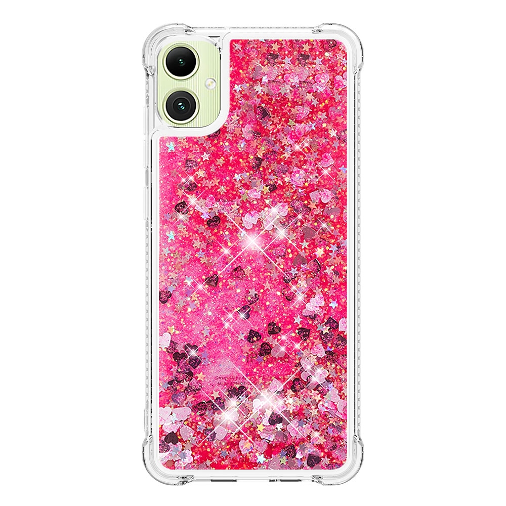 Glitter presýpacie gélový obal na Samsung Galaxy A07 4G - ružový/srdiečka