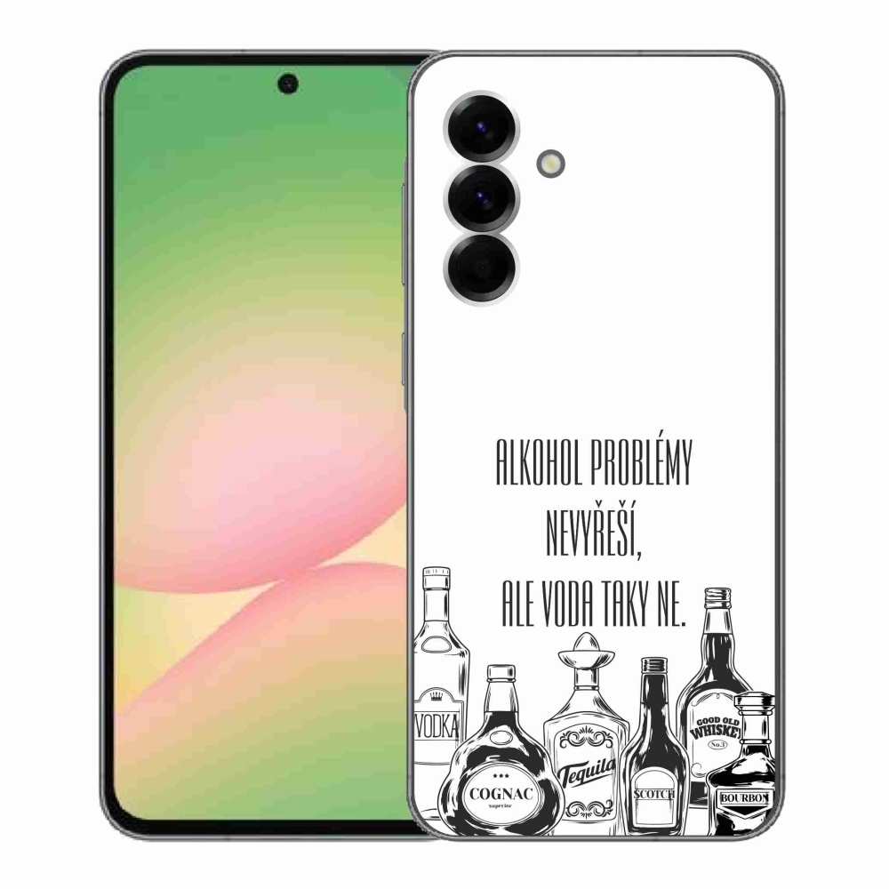 Gélový kryt mmCase na Samsung Galaxy A56 5G - vtipný text biele pozadie