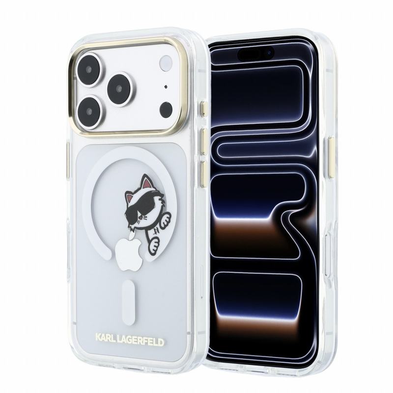 Karl Lagerfeld IML Choupette Peekaboo Magsafe zadný kryt pre iPhone 18 Pro Max, priehľadný