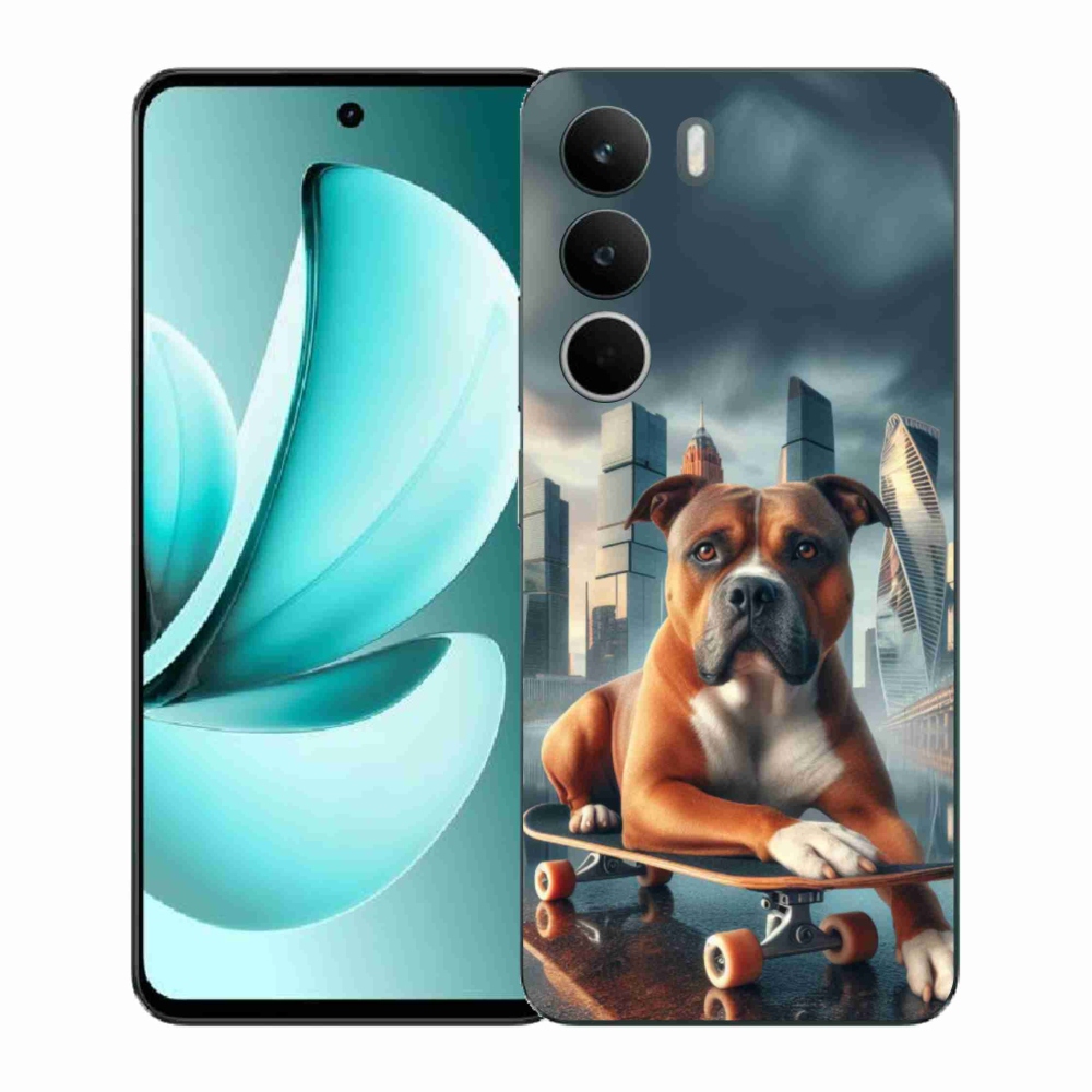Gélový kryt mmCase na Realme C71 - pes na skateboarde