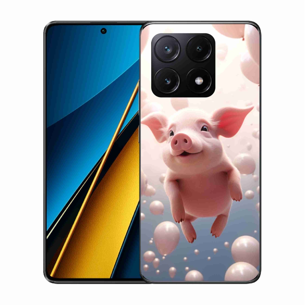 Gélový kryt mmCase na Xiaomi Poco X6 Pro 5G - prasiatko s balónikmi