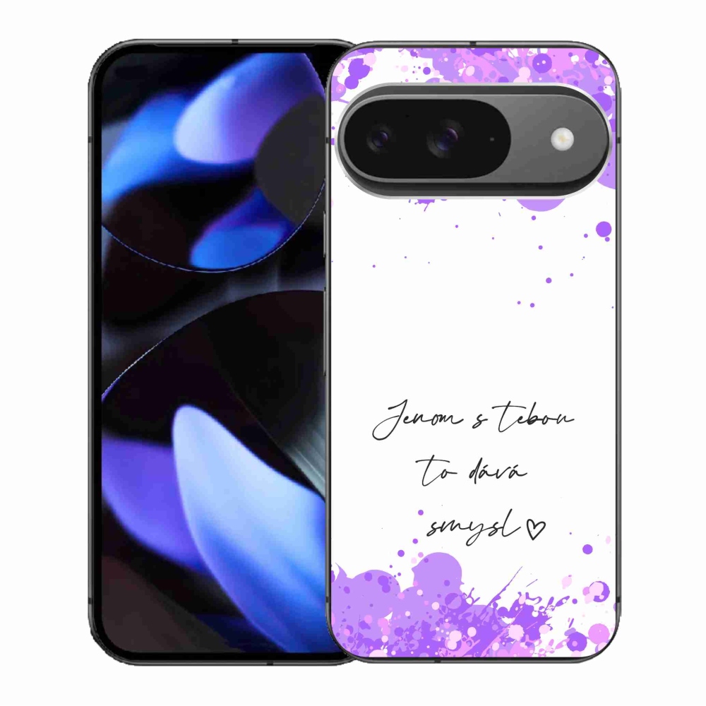Gélový kryt mmCase na Google Pixel 9/9 Pro - zamilovaný text biele pozadie