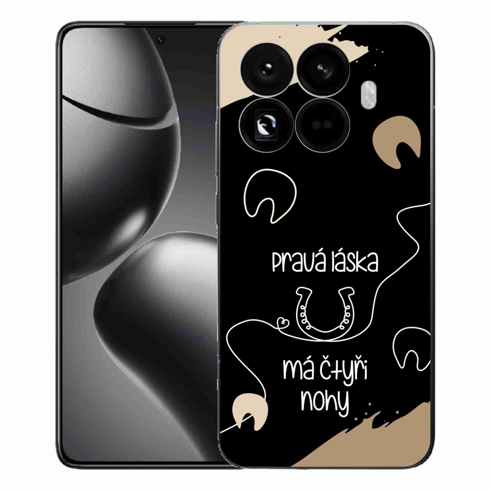 Gélový kryt mmCase na Xiaomi 15T Pro - konský motív čierne pozadie