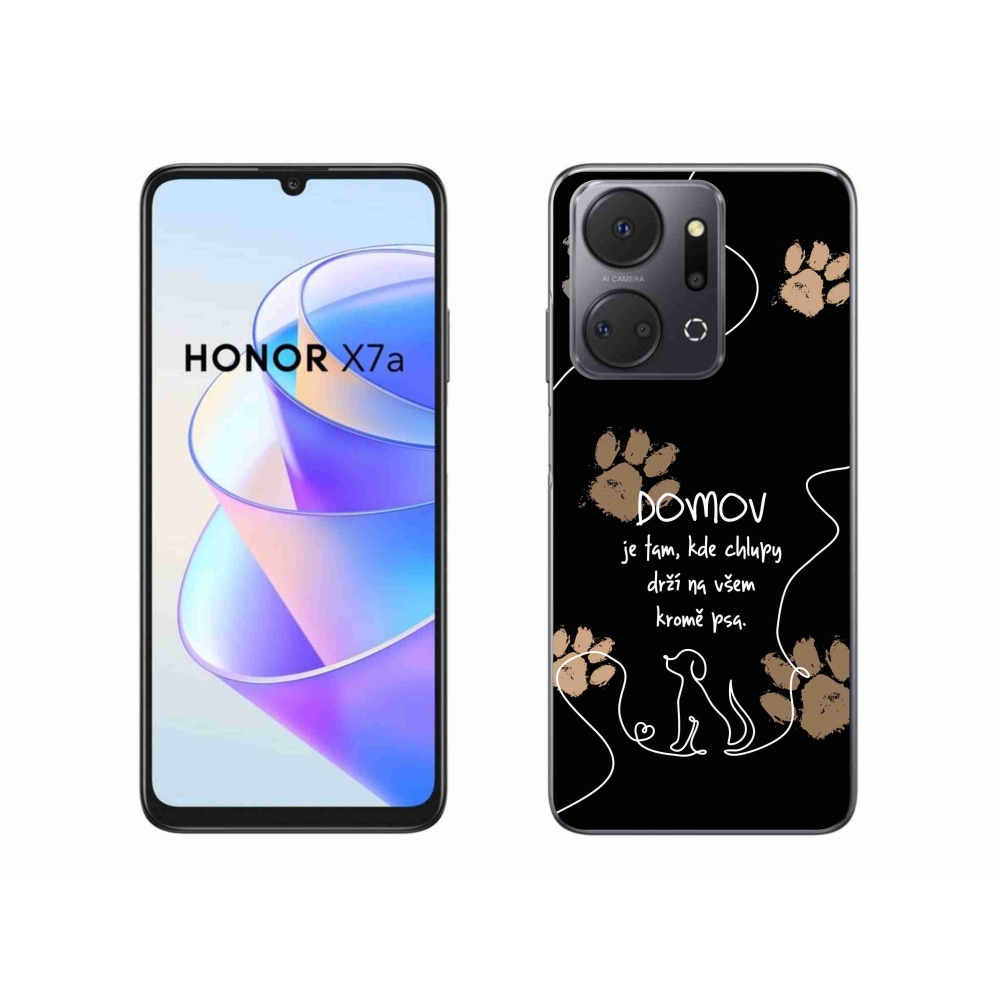 Gélový kryt mmCase na Honor X7a - psí motív čierne pozadie