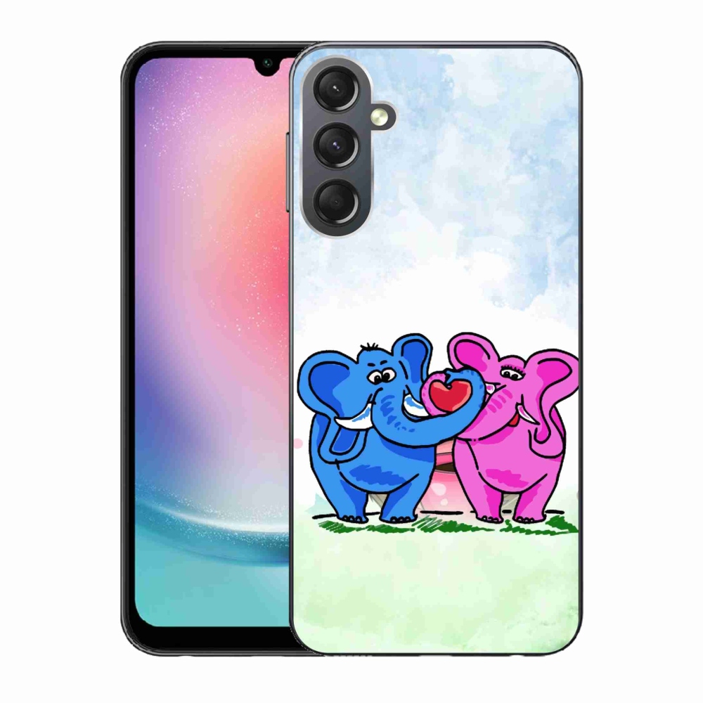 Gélový kryt mmCase na Samsung Galaxy A24 - zamilovaní slony