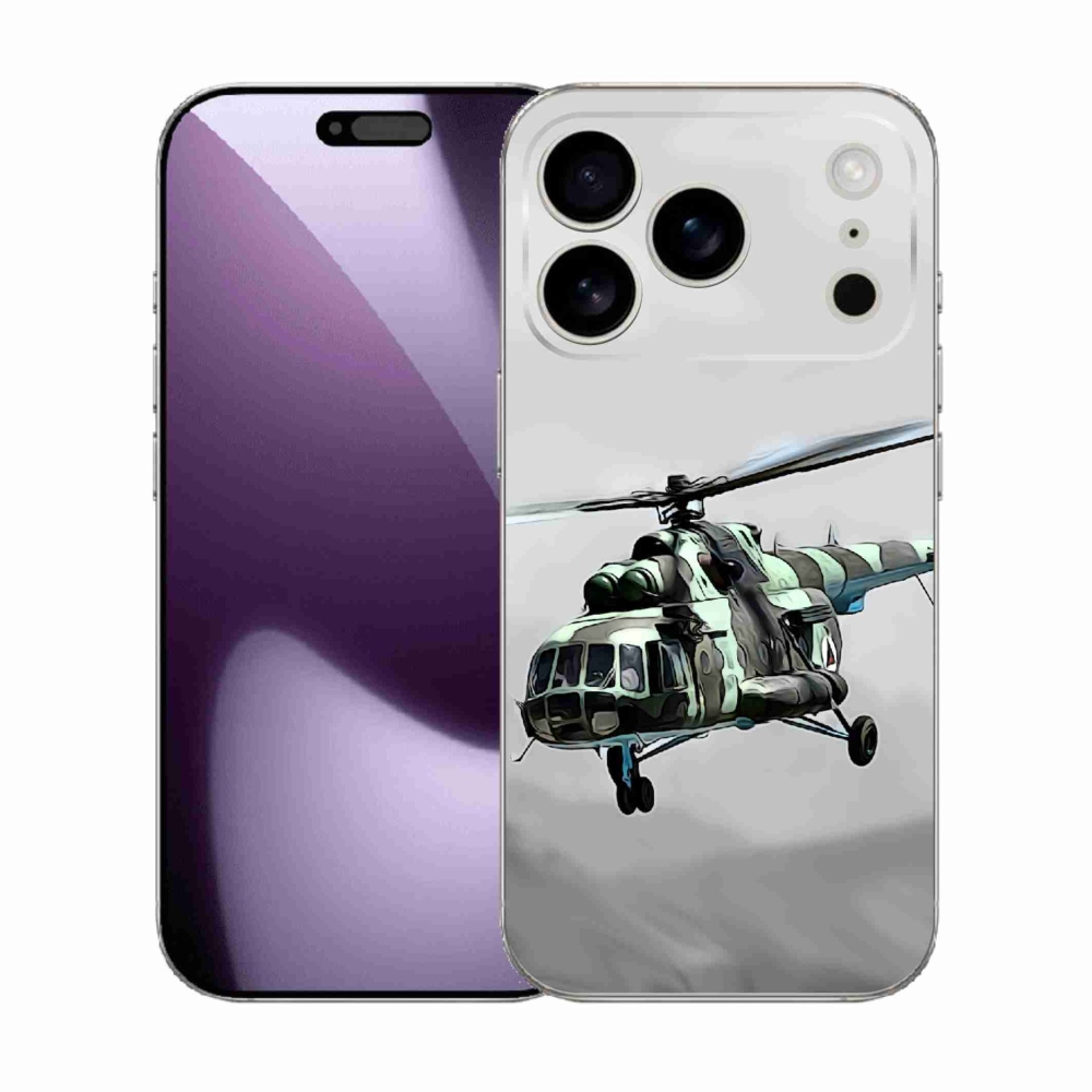 Gélový kryt mmCase na iPhone 17 Pro - vojenský vrtuľník