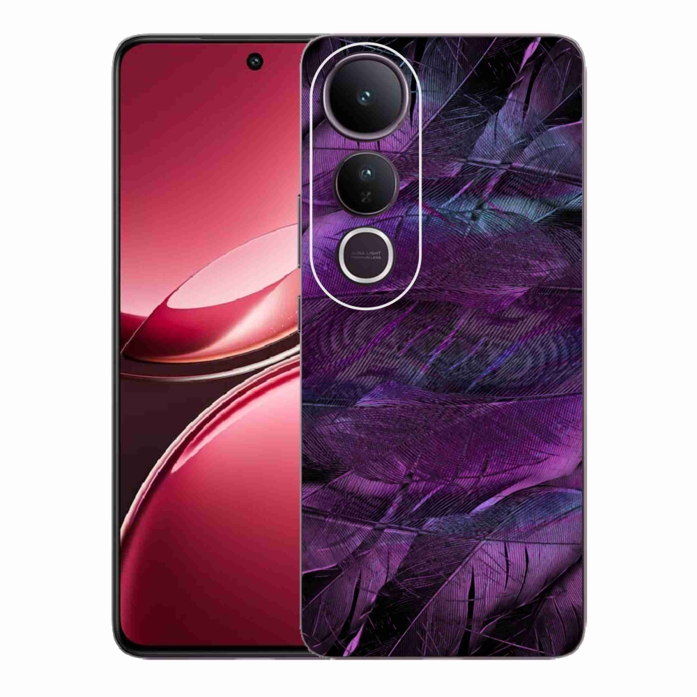 Gélový kryt mmCase na Vivo V50 Lite 4G/5G - fialové pierka