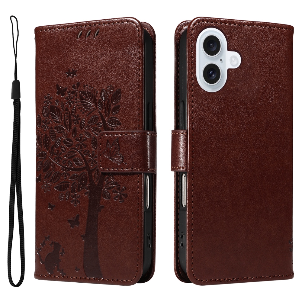 Trees knižkové púzdro na iPhone 17 - hnedé