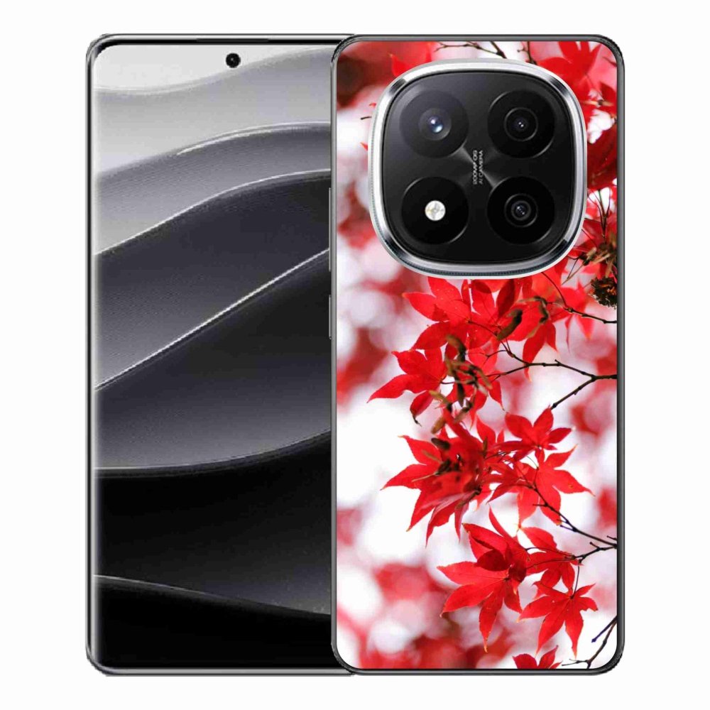Gélový kryt mmCase na Xiaomi Redmi Note 14 Pro+ 5G - červené listy