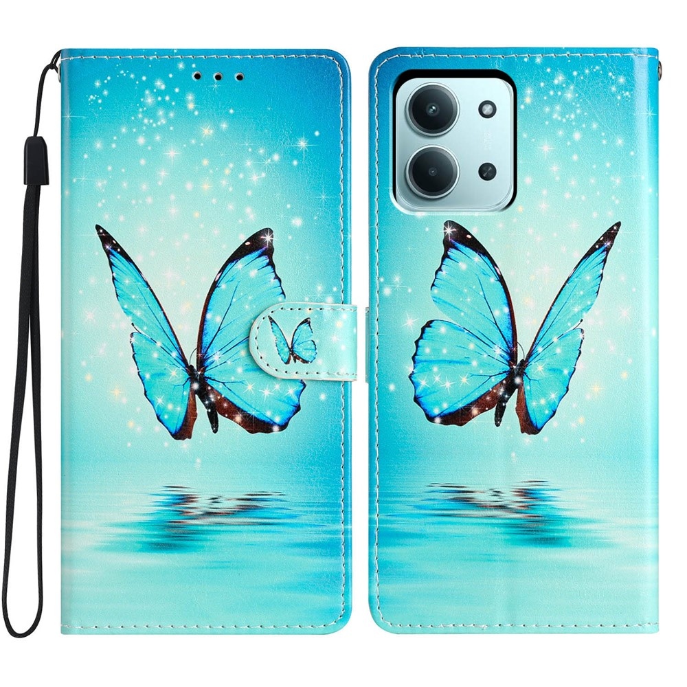 Unique knižkové púzdro na Xiaomi Redmi 15C 4G/5G (173mm) - modrý motýľ