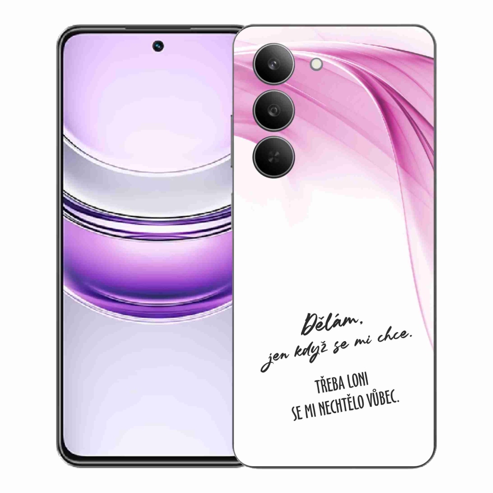 Gélový kryt mmCase na Realme 14x 5G - vtipný text 12 biele pozadie
