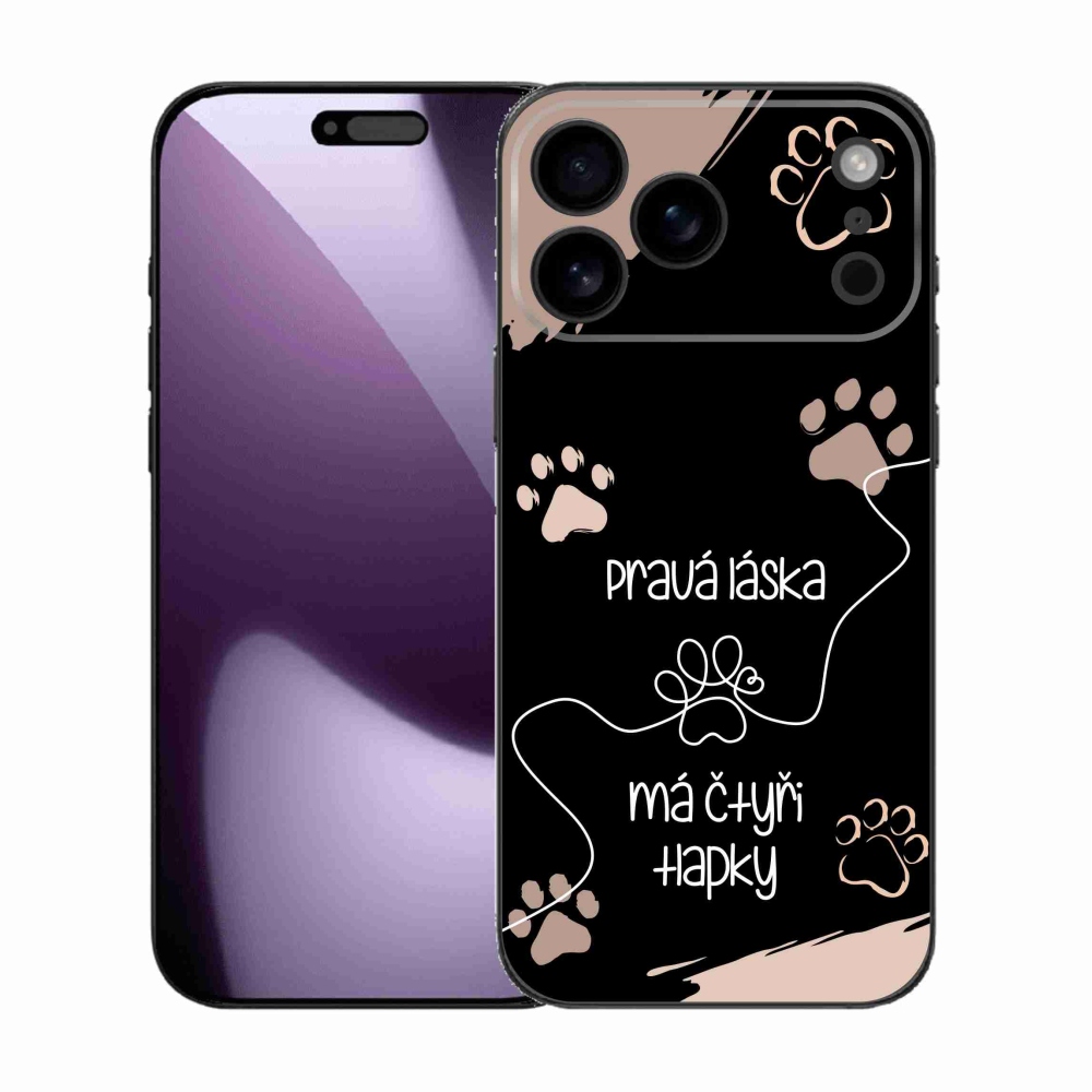 Gélový kryt mmCase na iPhone 17 Pro Max - psí motív 1 čierne pozadie