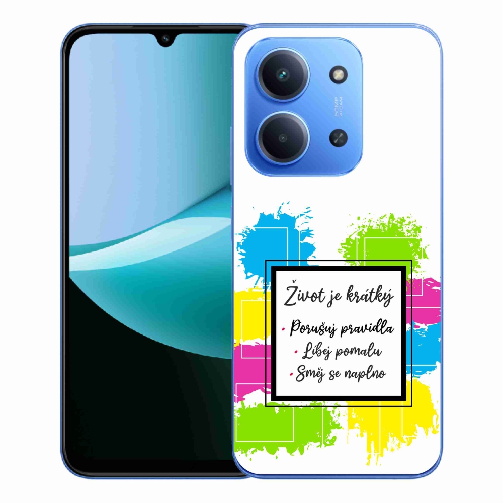 Gélový kryt mmCase na Xiaomi Redmi 15C 4G/5G (173mm) - citát 5 biele pozadie