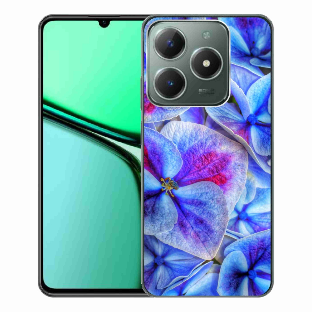 Gélový kryt mmCase na Realme C61 - modré kvety 1