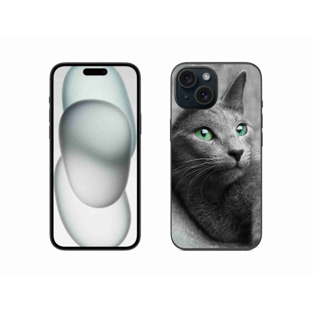 Gélový kryt mmCase na iPhone 15 - mačka 2