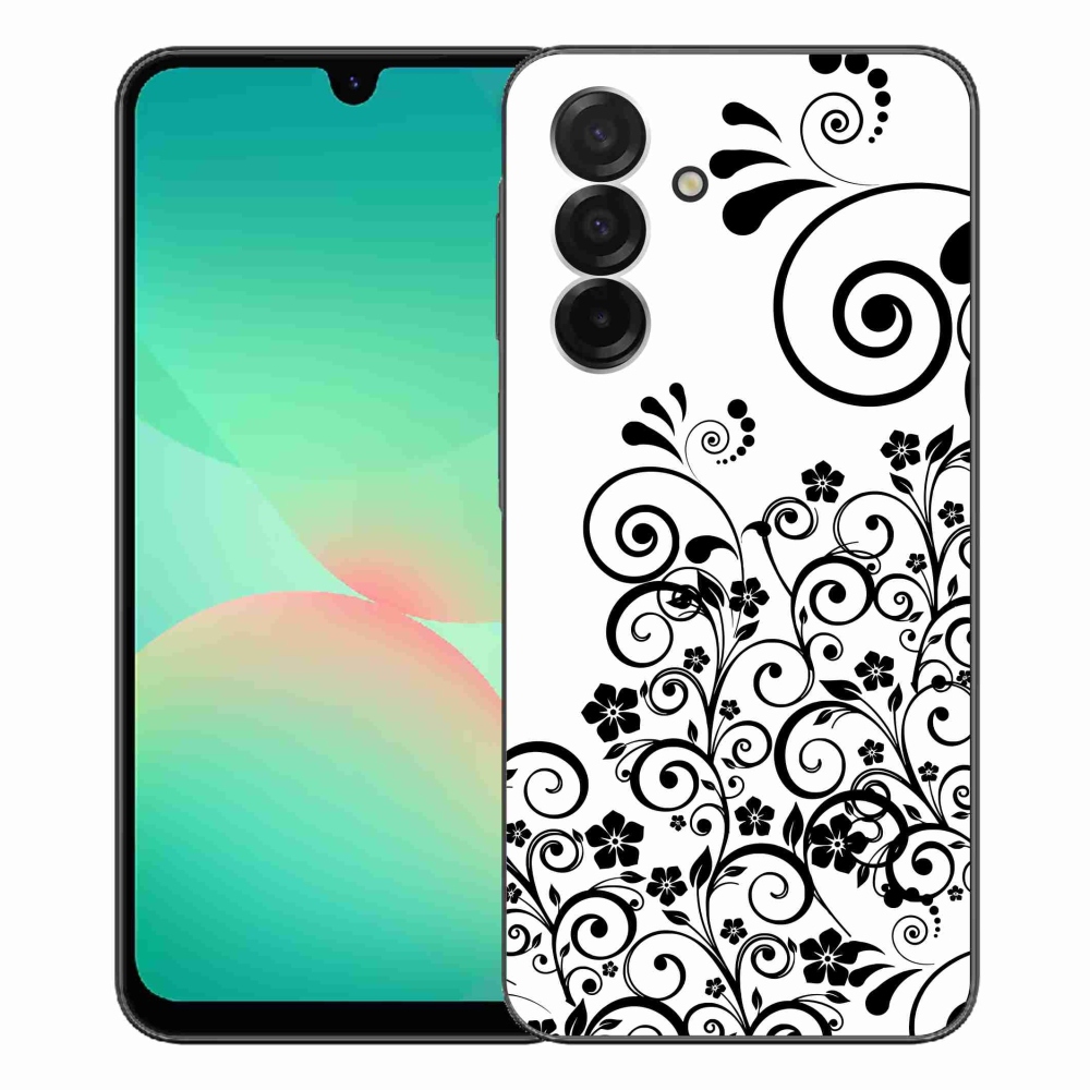 Gélový kryt mmCase na Samsung Galaxy A26 5G - čiernobiele kvetinové vzory