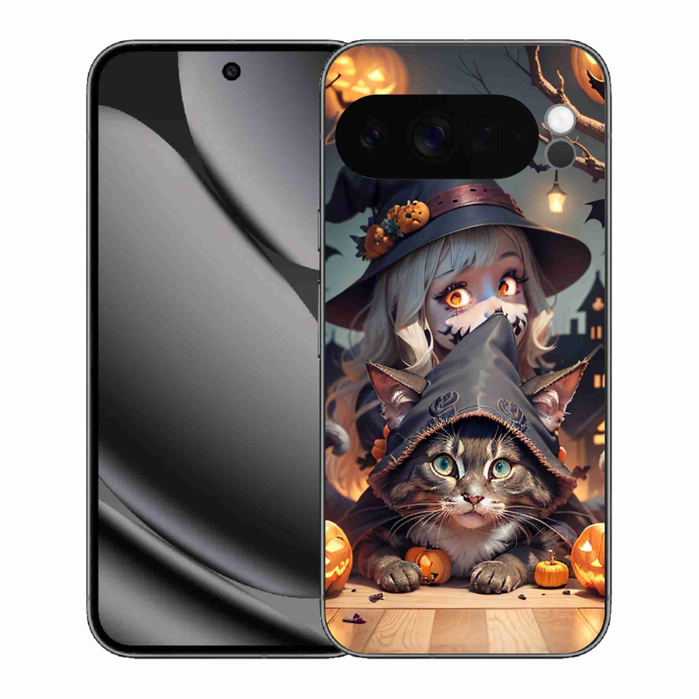 Gélový kryt mmCase na Google Pixel 10 Pro XL - čarodejnica s mačkou