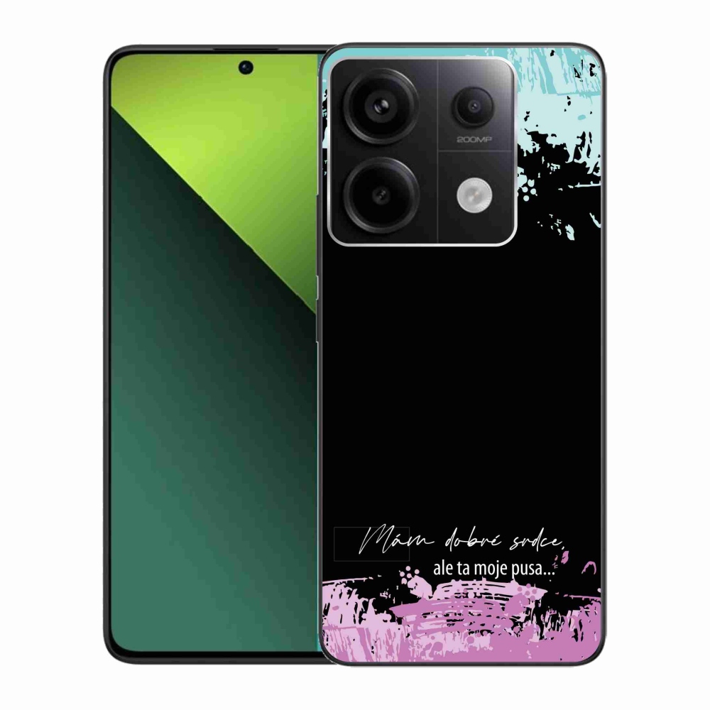 Gélový kryt mmCase na Xiaomi Redmi Note 13 Pro 5G/Poco X6 5G - vtipný text 3 čierne pozadie