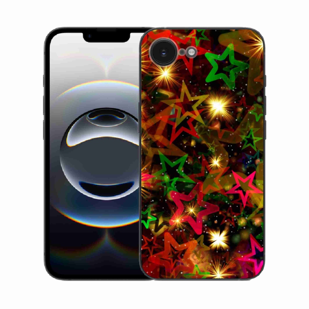 Gélový kryt mmCase na iPhone 16e - farebné hviezdičky
