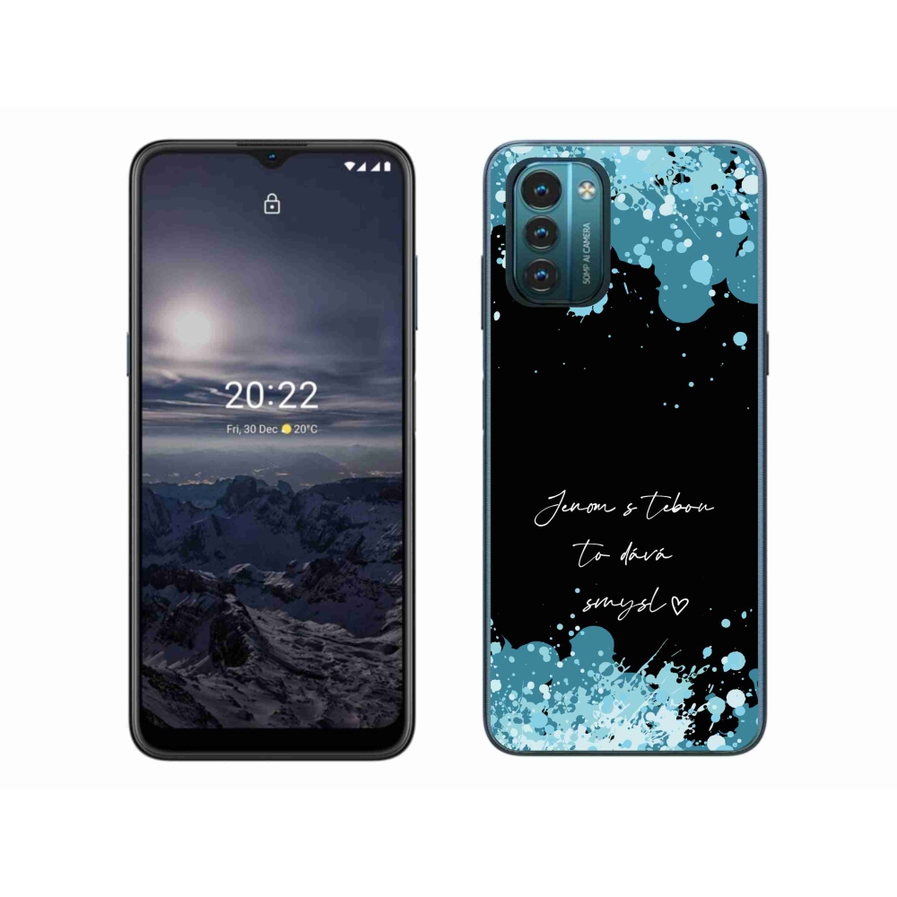 Gélový kryt mmCase na Nokia G11/G21 - zamilovaný text čierne pozadie