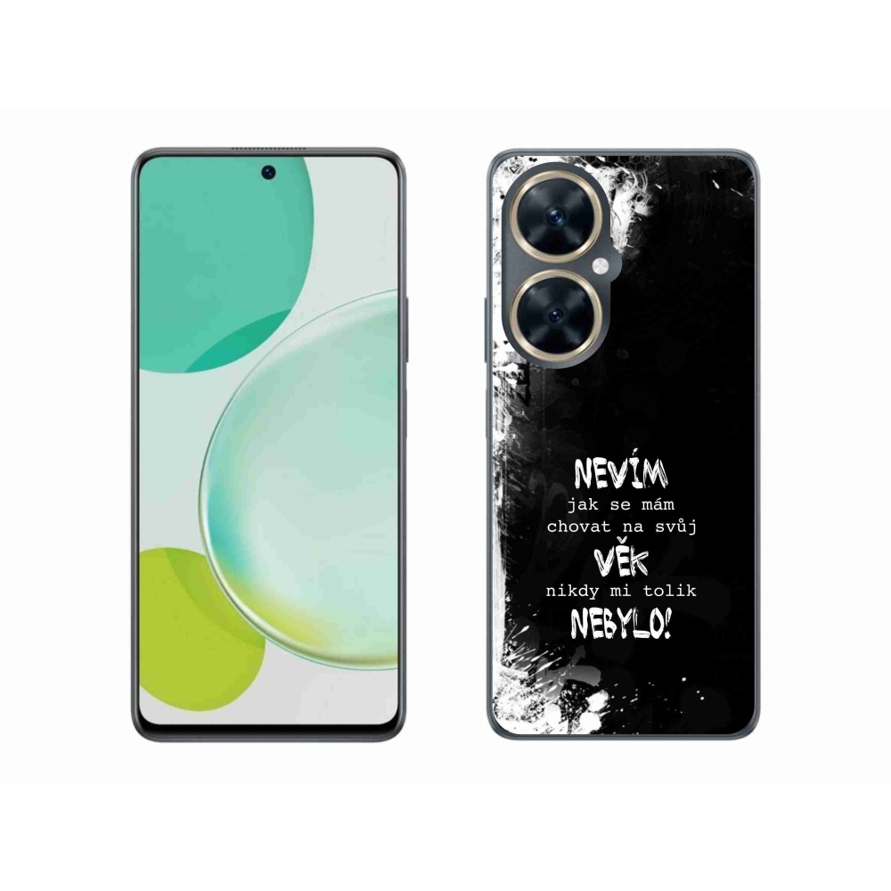 Gélový kryt mmCase na Huawei Nova 11i - vtipný text 14 čierne pozadie