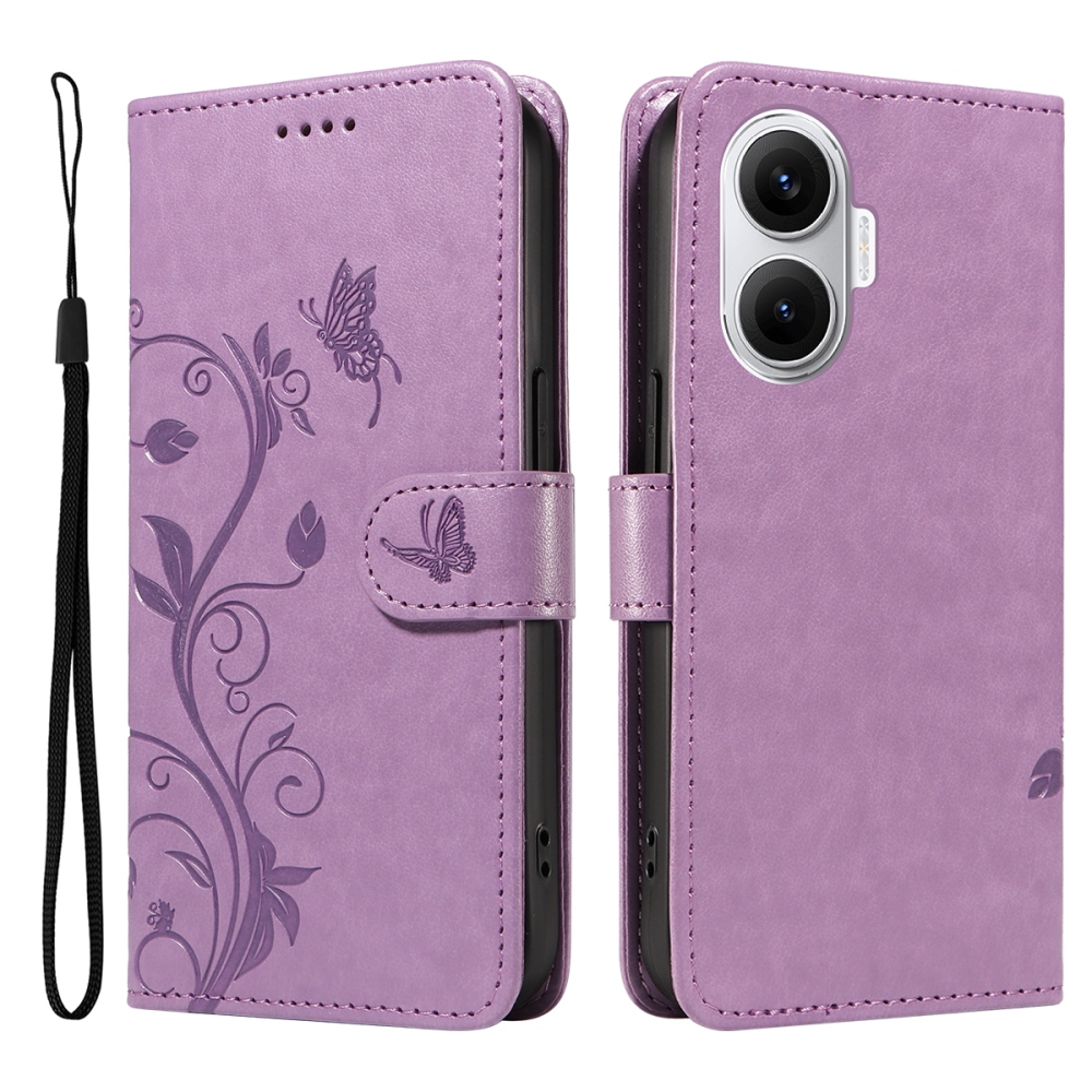 Flowers knižkové púzdro na Xiaomi Poco F7 5G - svetlofialové