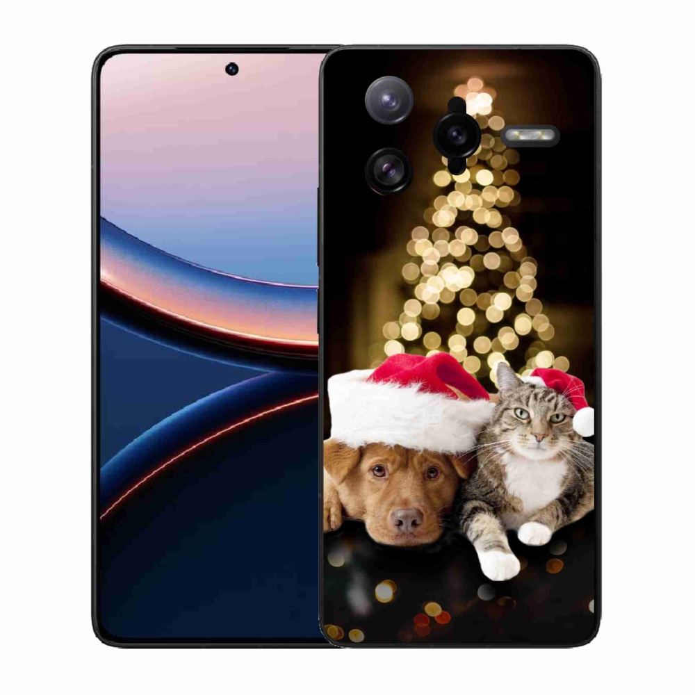 Gélový kryt mmCase na Xiaomi Poco F7 Ultra - vianočný pes a mačka