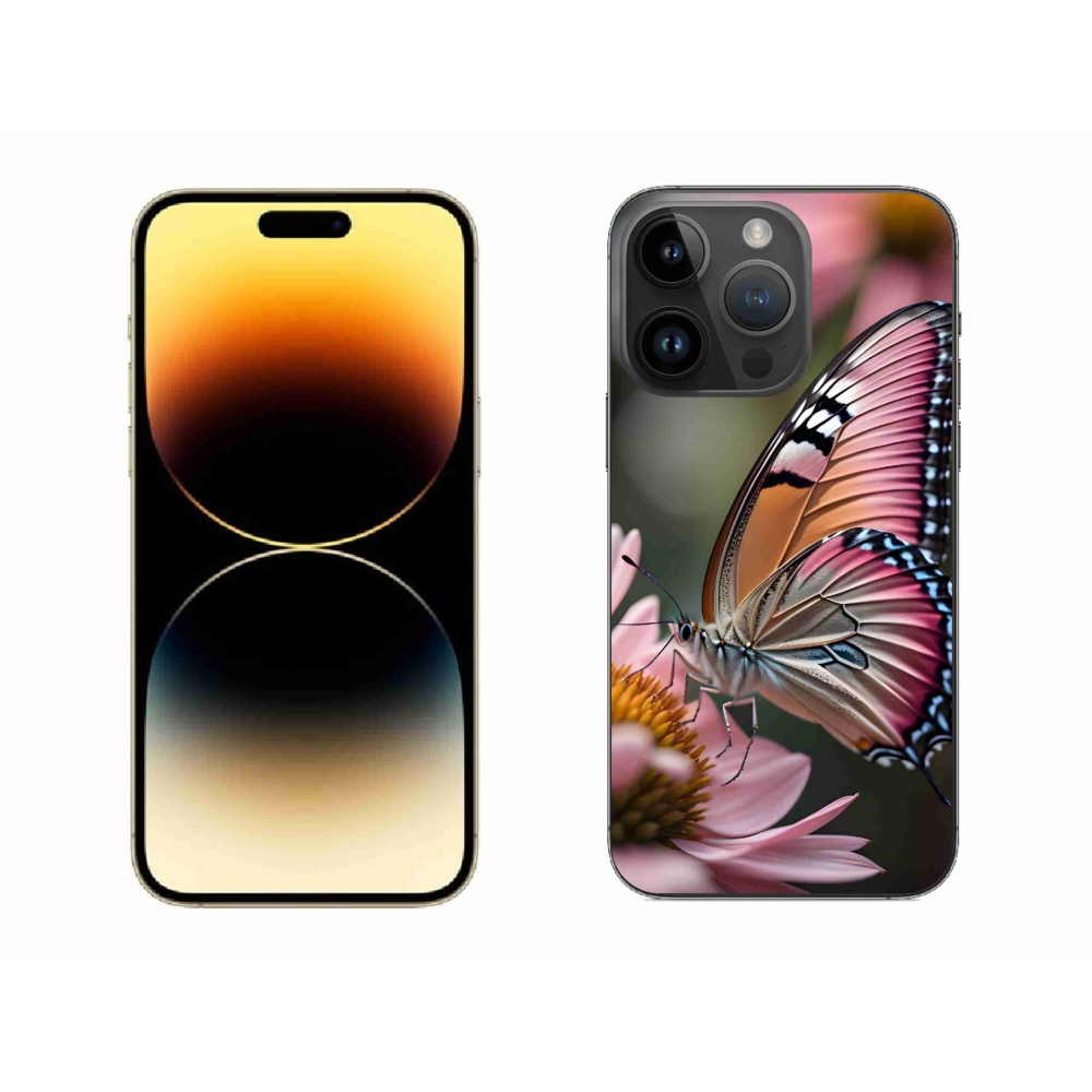 Gélový kryt mmCase na iPhone 14 Pro Max - farebný motýľ