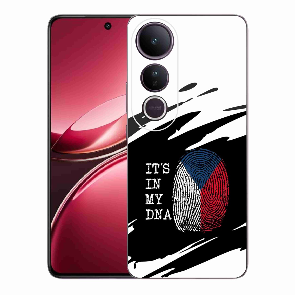 Gélový kryt mmCase na Vivo V50 Lite 4G/5G - vlajka odtlačok prsta čiernobiele pozadie