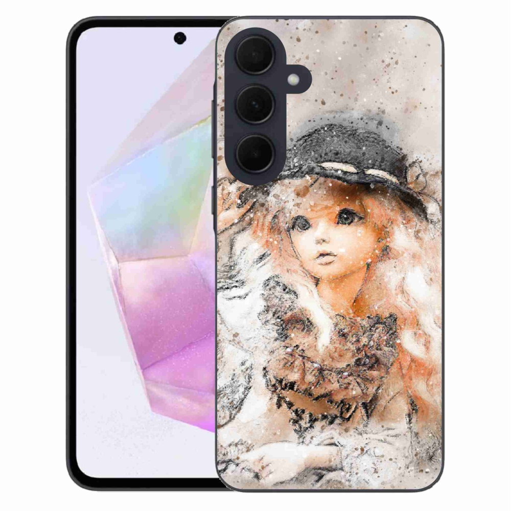 Gélový kryt mmCase na Samsung Galaxy A35 5G - dievčatko s klobúkom