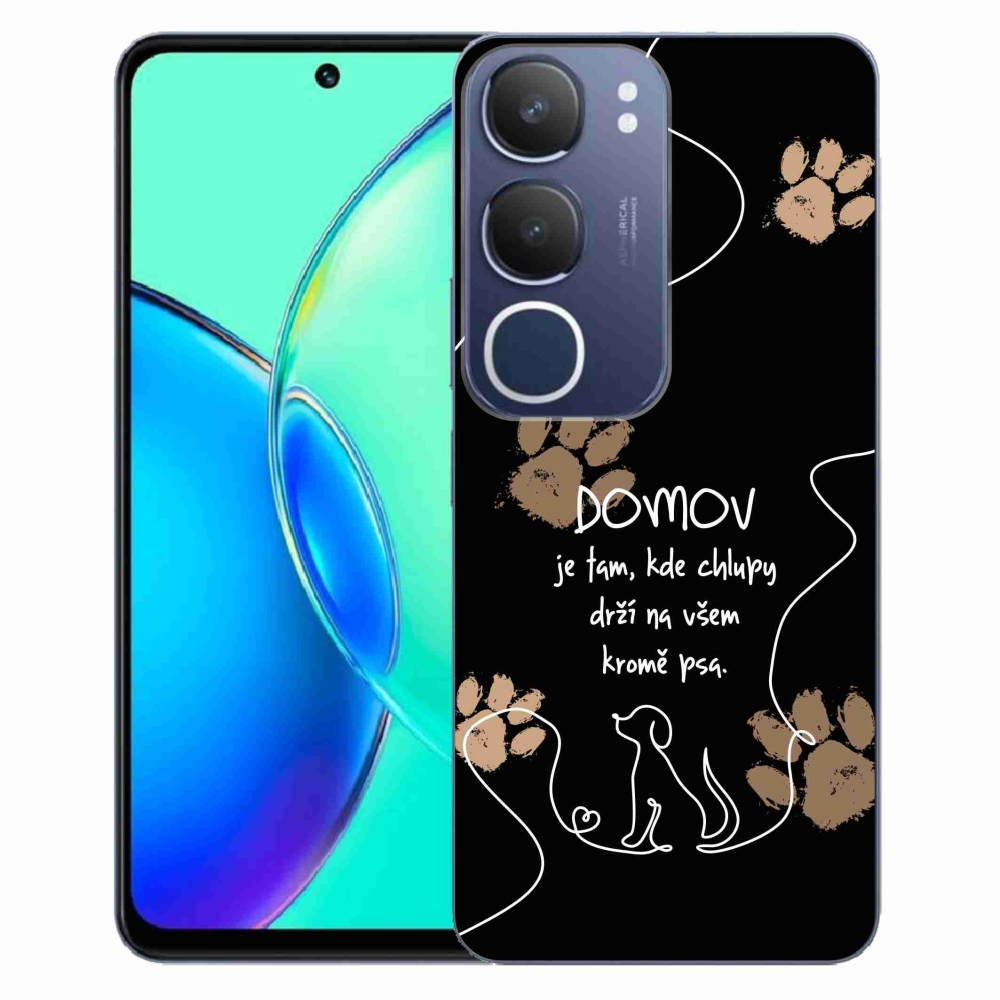 Gélový kryt mmCase na Vivo Y19s - psí motív čierne pozadie