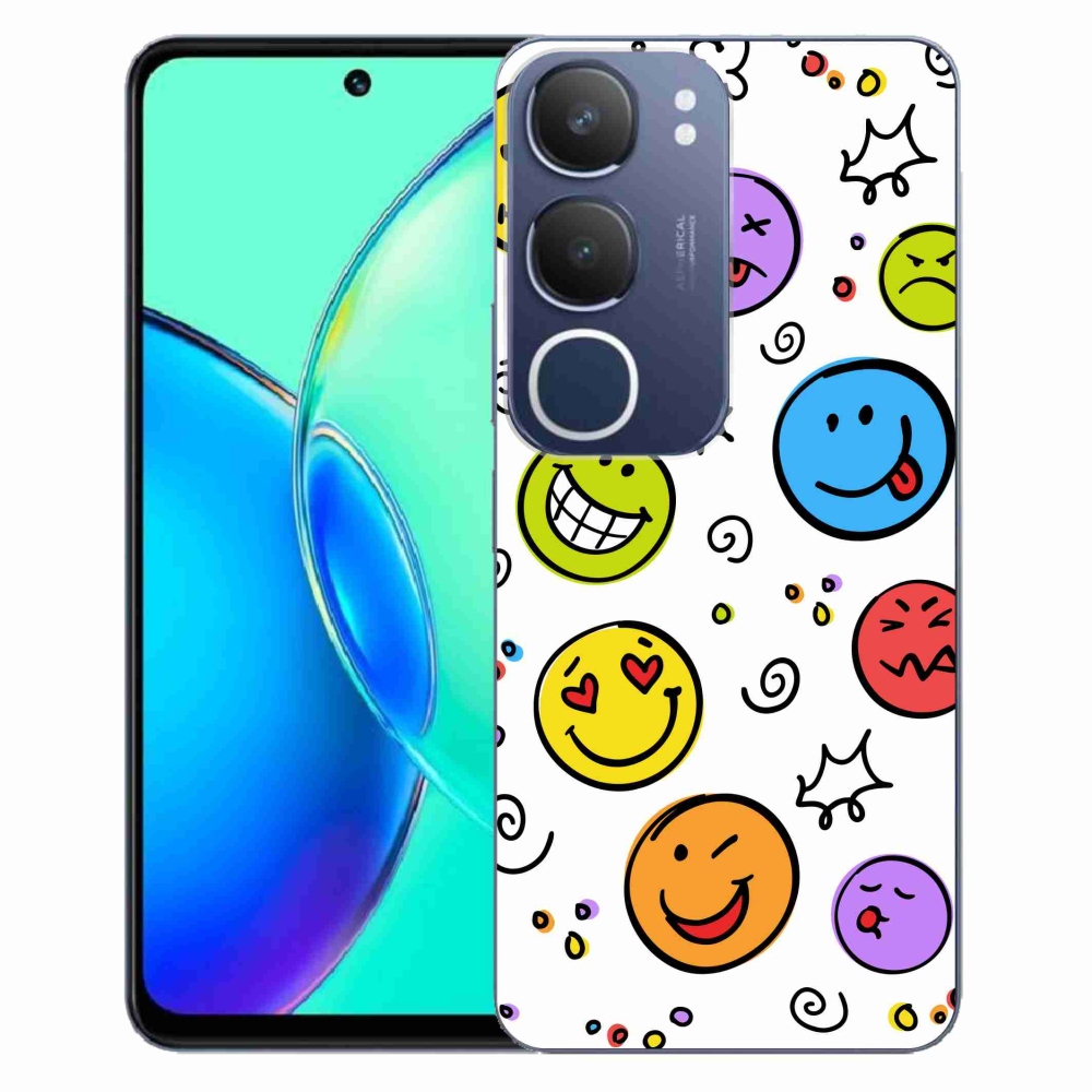 Gélový kryt mmCase na Vivo Y19s - smajlíci