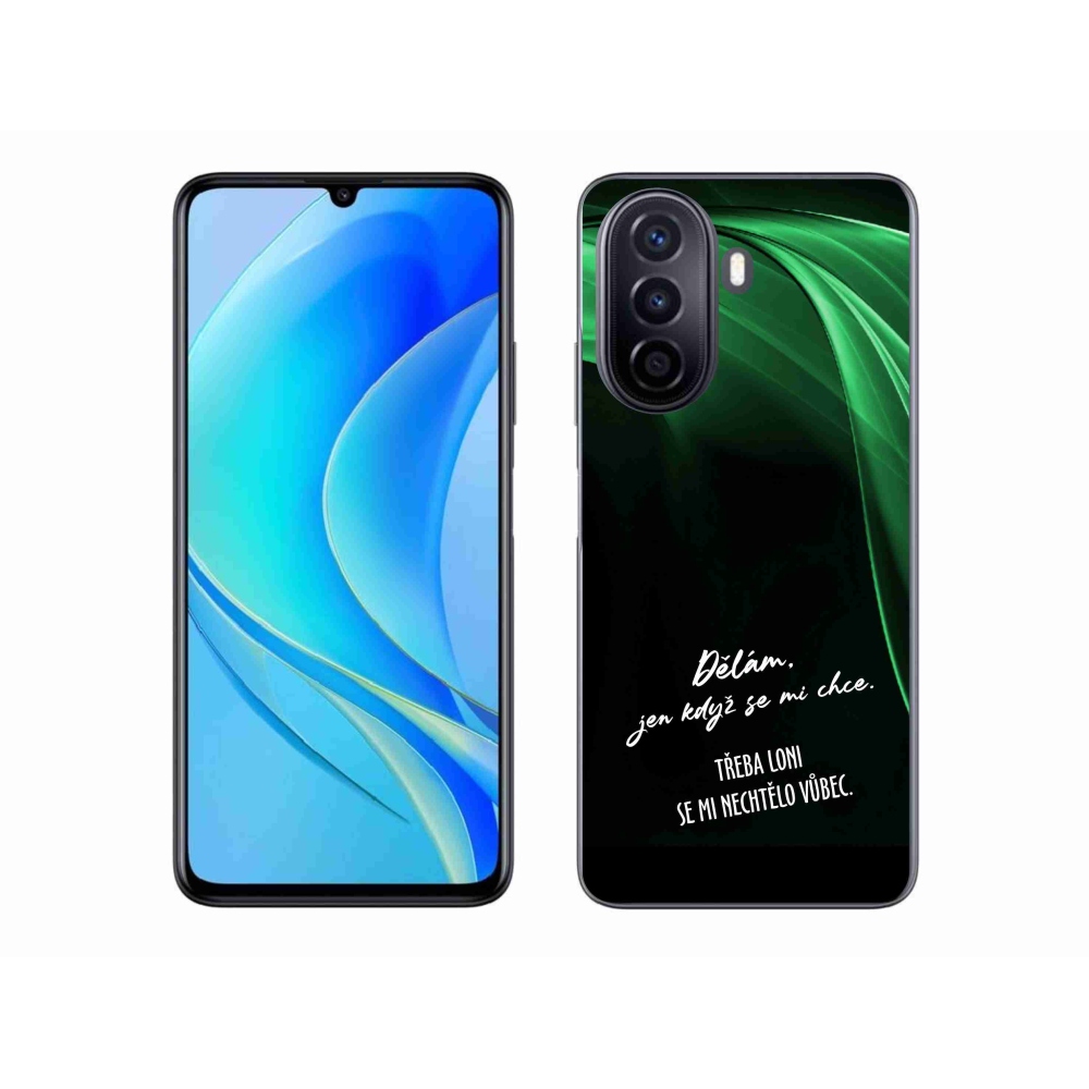 Gélový kryt mmCase na Huawei Nova Y70 - vtipný text 12 čierne pozadie