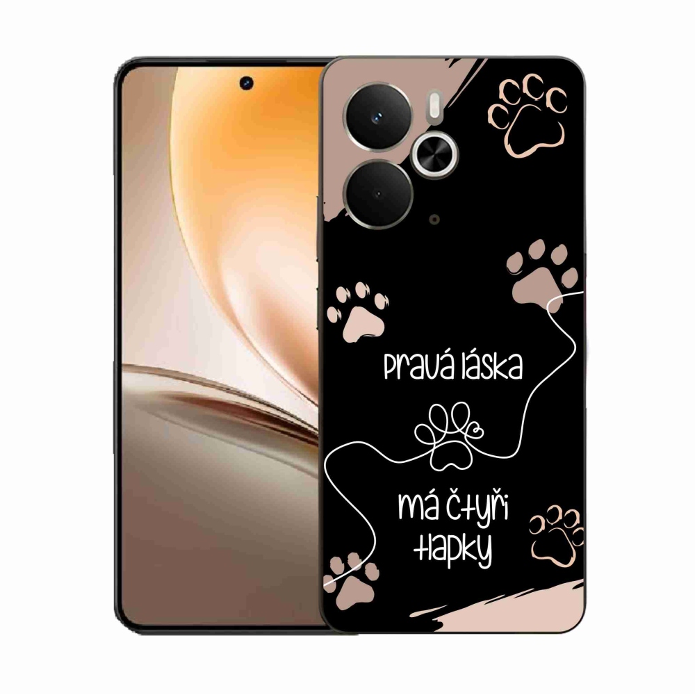 Gélový kryt mmCase na Realme 14 5G - psí motív 1 čierne pozadie