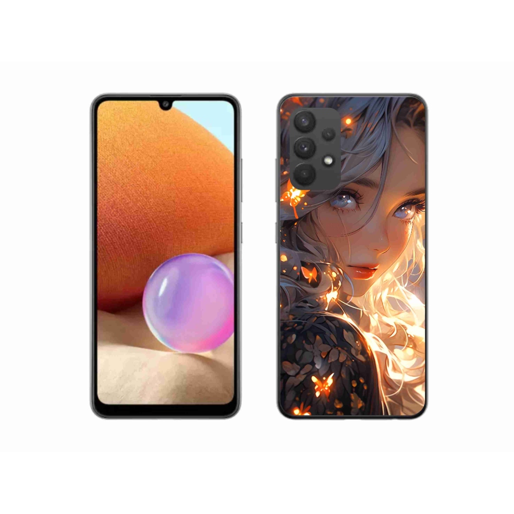 Gélový kryt mmCase na Samsung Galaxy A32 4G - dievča a motýle