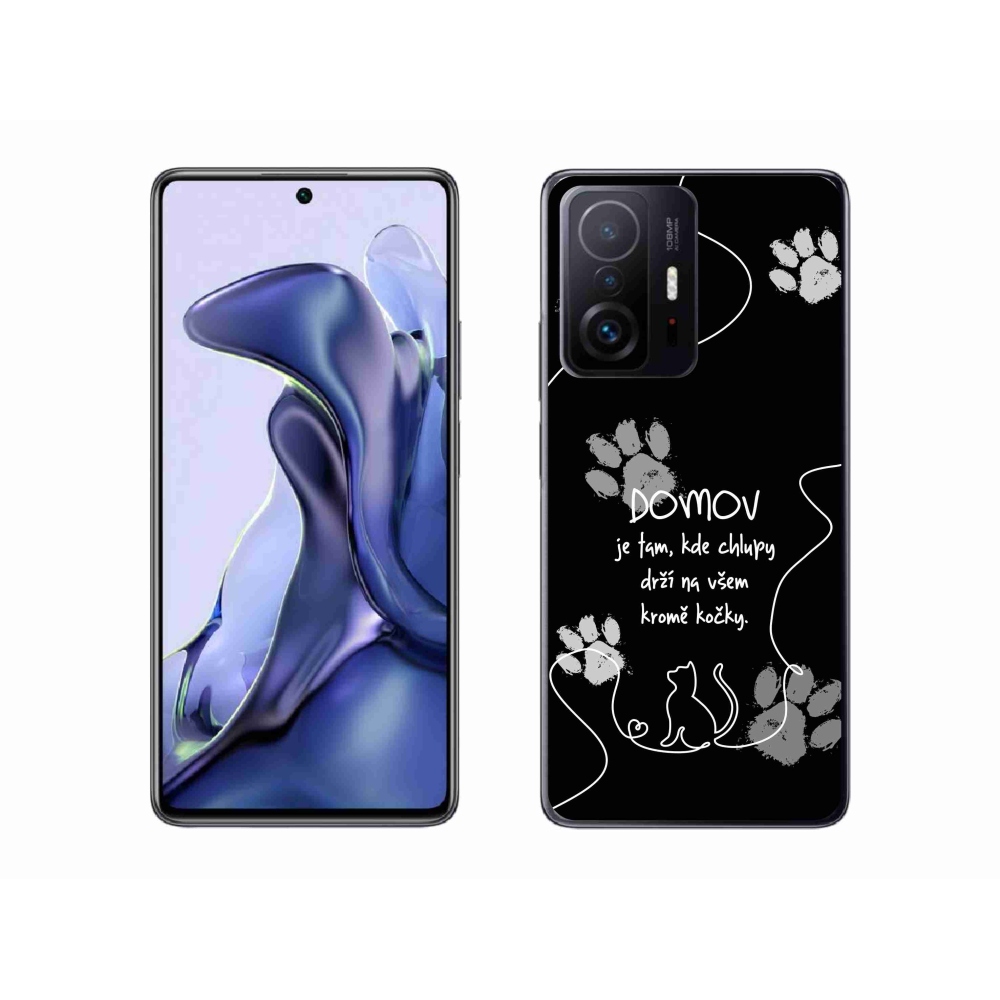 Gélový kryt mmCase na Xiaomi 11T - mačacie motív čierne pozadie