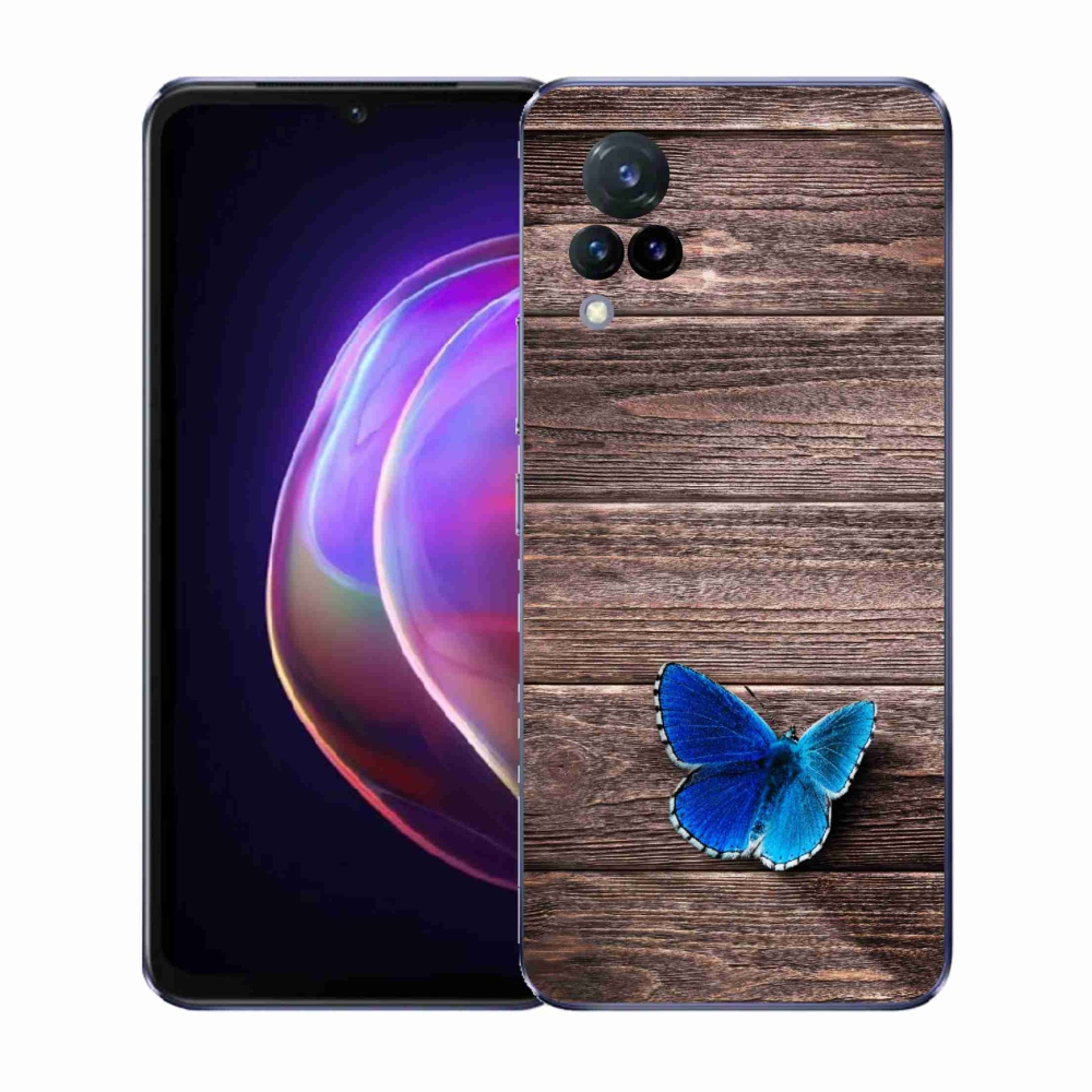 Gélový kryt mmCase na Vivo V21 4G/5G - modrý motýľ 1