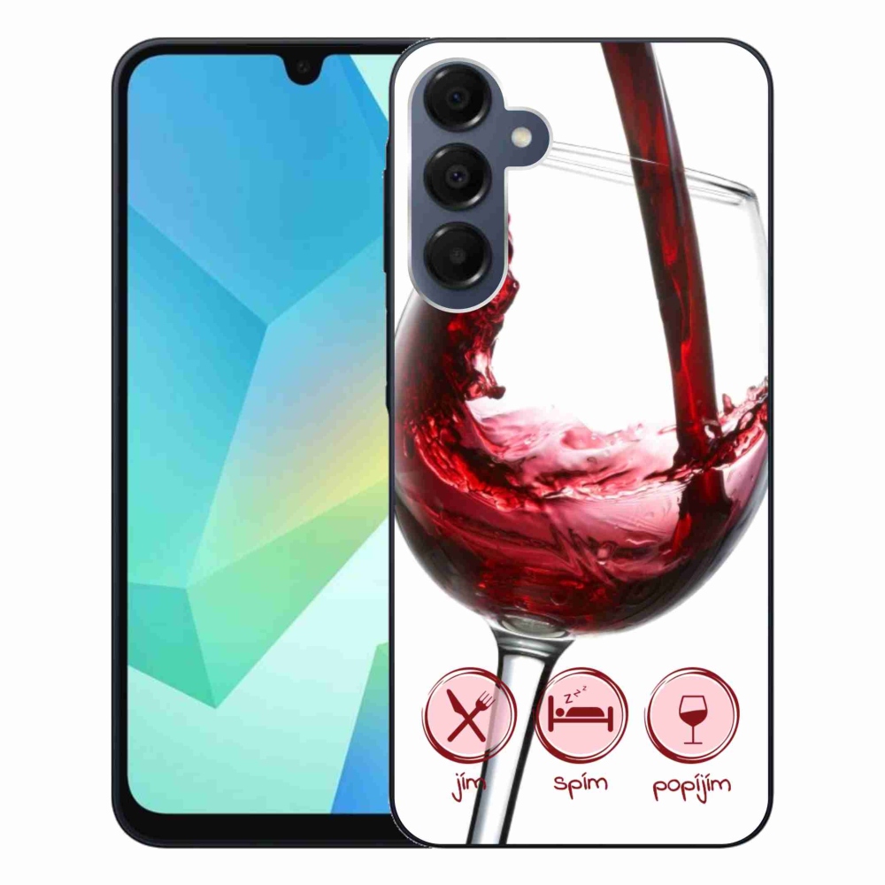 Gélový obal mmCase na Samsung Galaxy A16 4G/5G - pohár vína červené