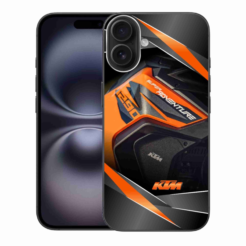 Gélový kryt mmCase na iPhone 16 Plus - motorka ktm