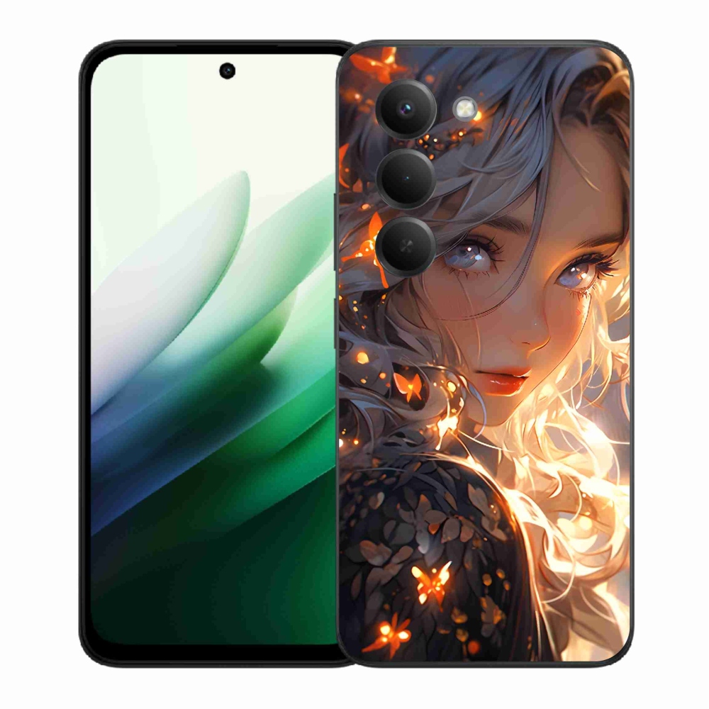 Gélový kryt mmCase na Xiaomi Redmi 15 5G (169mm) - dievča a motýle