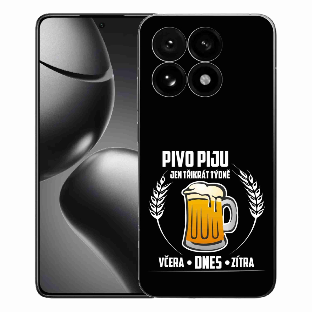 Gélový kryt mmCase na Xiaomi 15T - pivný motív čierne pozadie