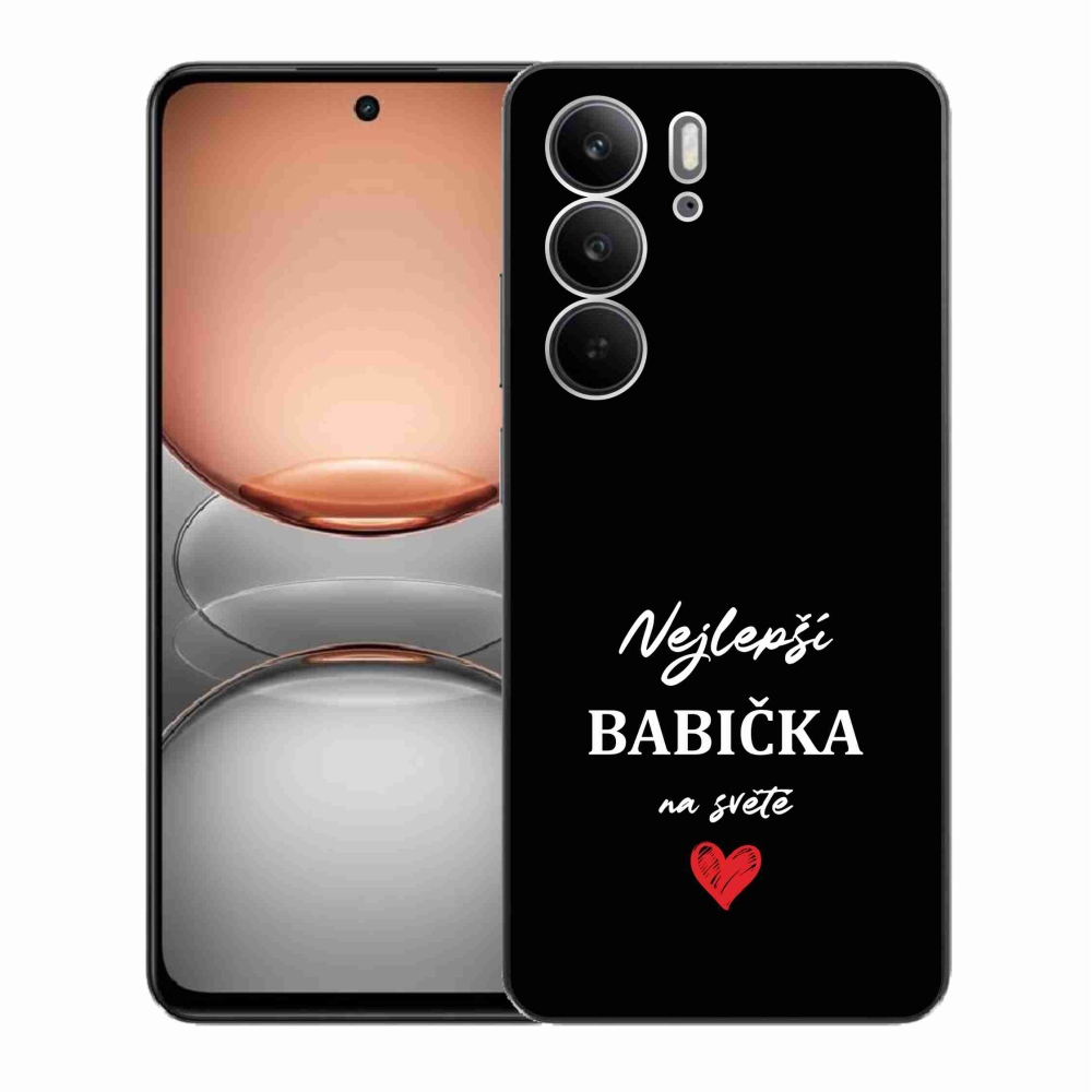 Gélový kryt mmCase na Realme C75 - najlepšia babička 1 čierne pozadie