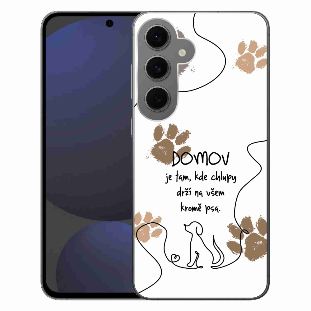 Gélový kryt mmCase na Samsung Galaxy S24 FE - psí motív biele pozadie