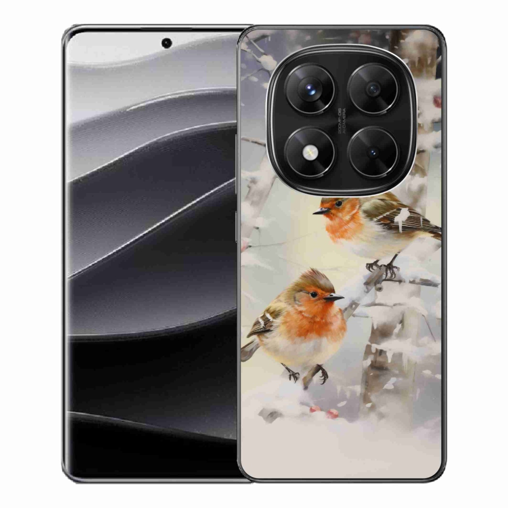 Gélový kryt mmCase na Xiaomi Redmi Note 14 Pro 5G/Poco X7 5G - ptáčci v zime