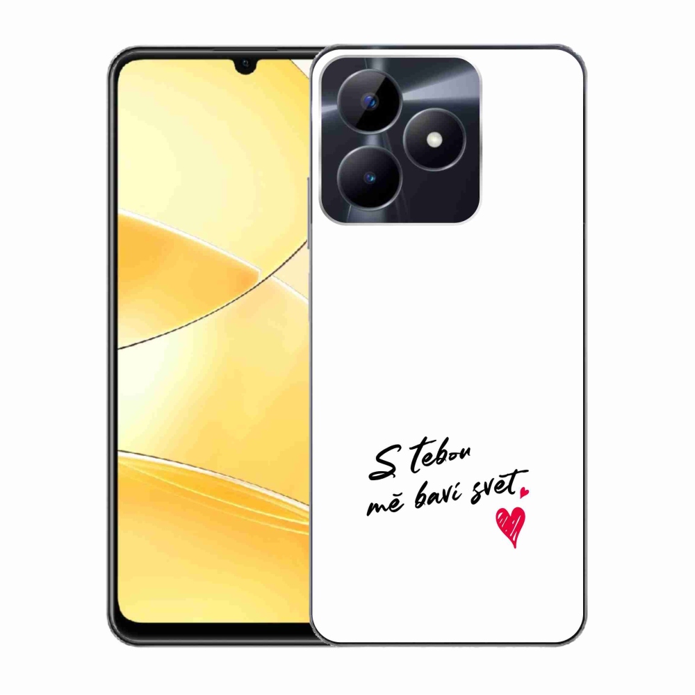Gélový kryt mmCase na Realme C51/C53 - zamilovaný text 1 biele pozadie
